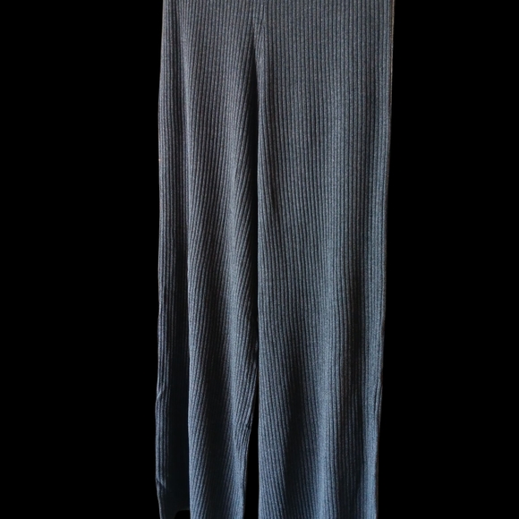 Wishlist Charcoal Ribbed Wide Leg Pants - Picture 1 of 3